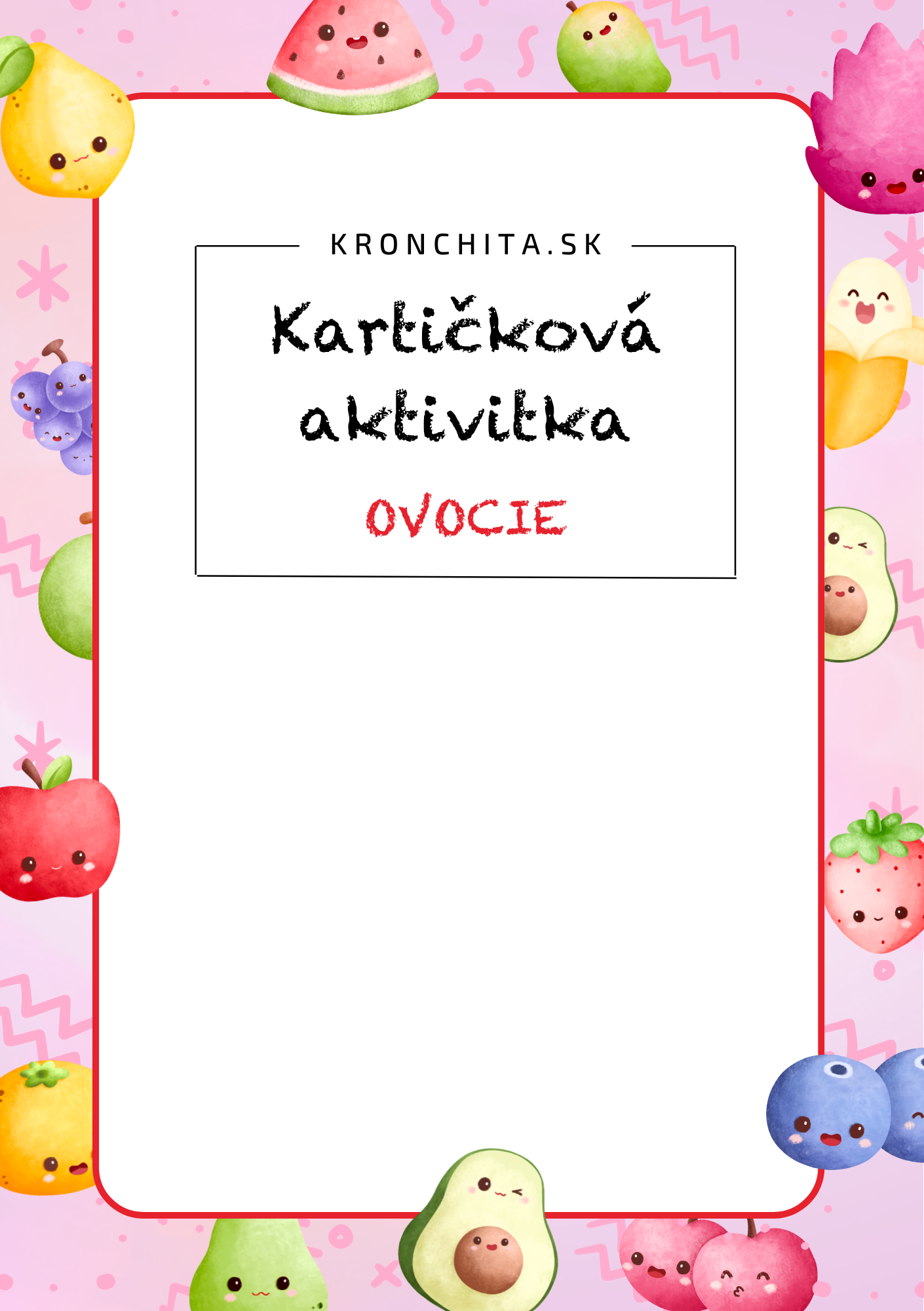 Kartičková aktivitka OVOCIE A5